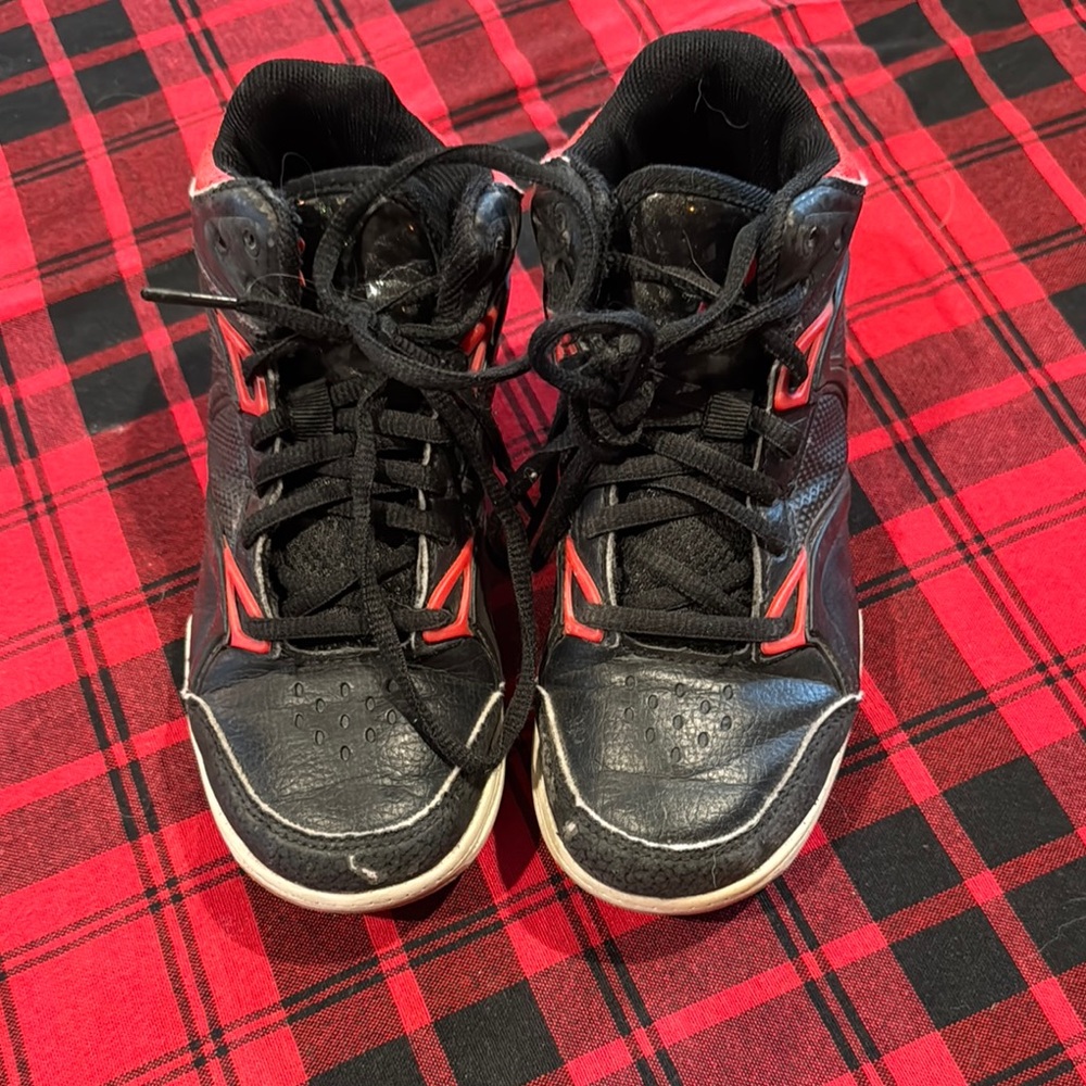 Kids Black and Red High-Top Sneakers